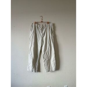 Vintage 90s linen and cotton pants with tie waist size 1x or‎ XL